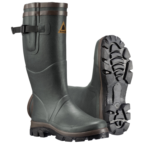 Gummistiefel mit Schnalle oliv/braun