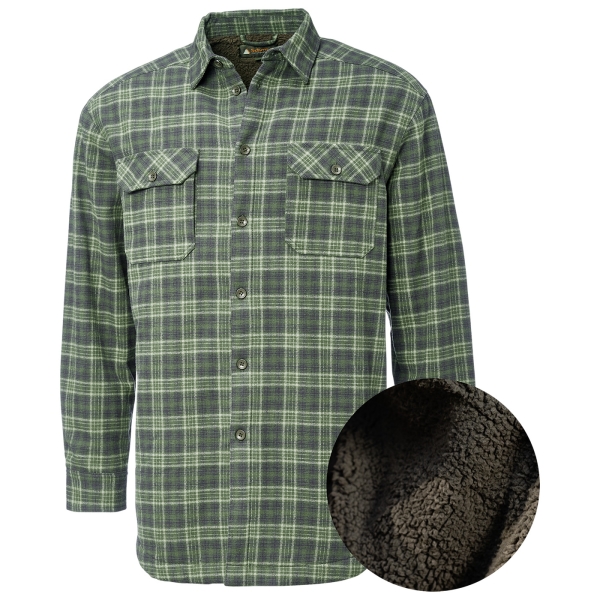 Flanell-Karohemd mit Teddy Innenfutter grün/dunkelblau