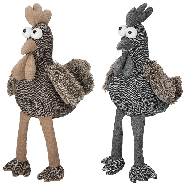 Türstopper Huhn 2er Set grau + braun