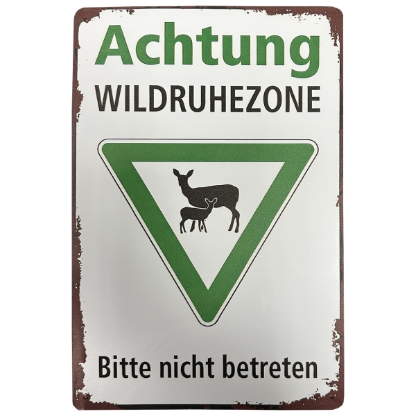 Blech Schild "Achtung Wildruhezone"