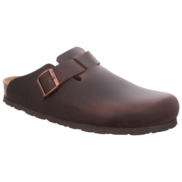 Leder Clog Grado mocca/dunkelbraun