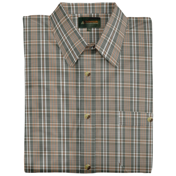 Karohemd kurzarm oliv/braun