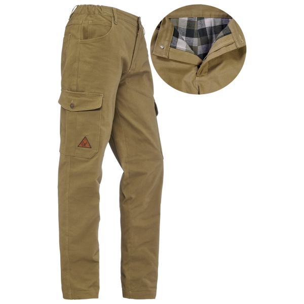 Thermo Comfortjeans mit Flanell Innenfutter khaki