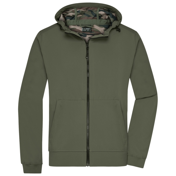 Softshelljacke mit Kapuze oliv/camo