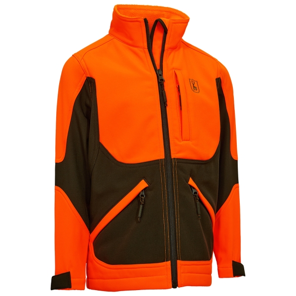 Kinder Softshell Jacke Rogaland orange/braun