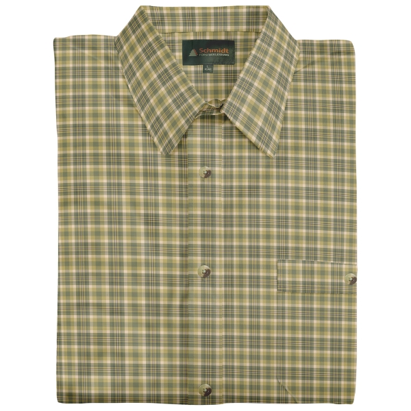 Karohemd kurzarm oliv/gelb