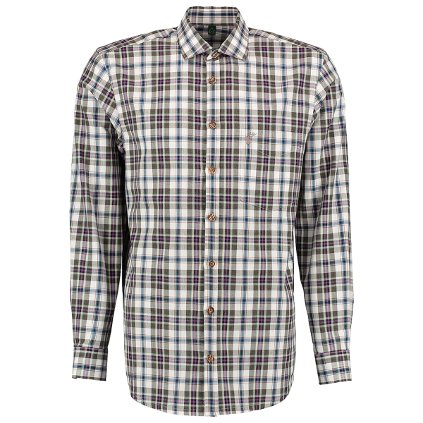 Karohemd beige/braun/blau