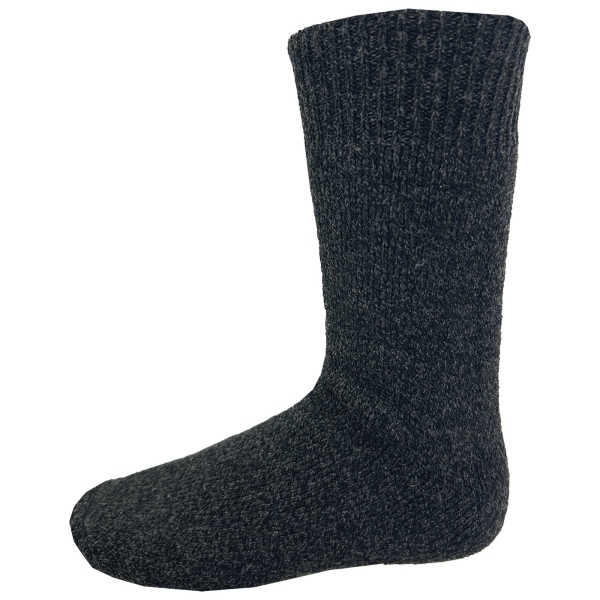 Vollplüsch-Thermo-Wollsocken ohne Gummi 3er Pack anthrazit