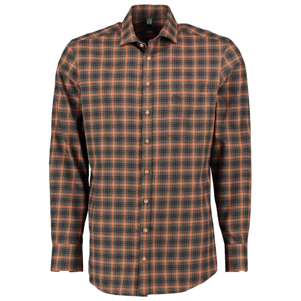 Flanell-Karohemd oliv/orange