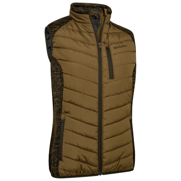 Wattierte Steppweste Lady Moor mit Strickfleece Einsätzen hellbraun/braun