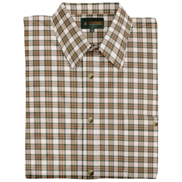 Karohemd kurzarm oliv/beige/orange