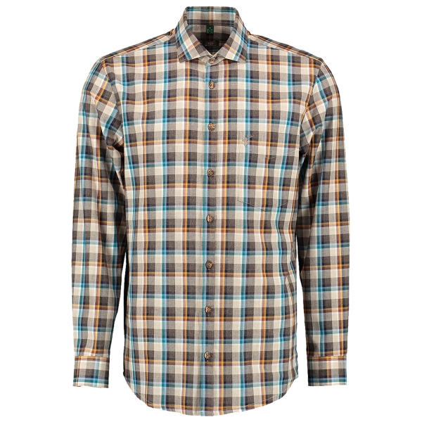 Karohemd oliv/orange/blau