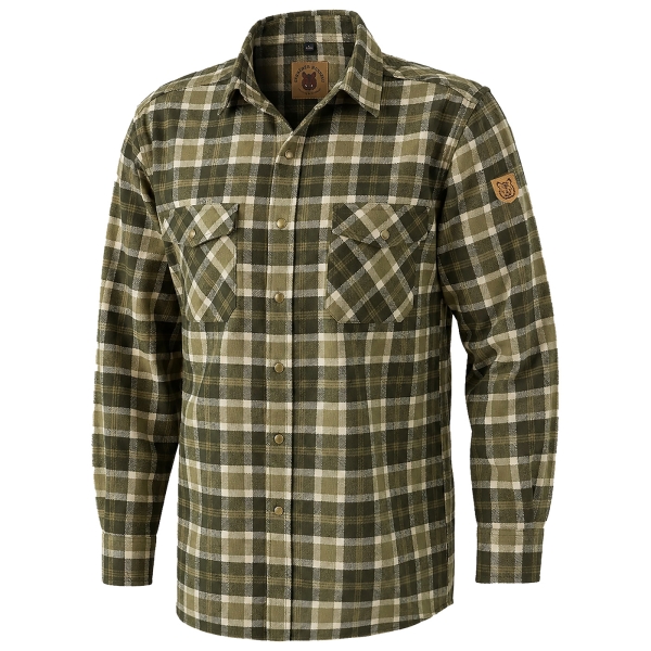 Flanell-Karohemd oliv/grün/beige