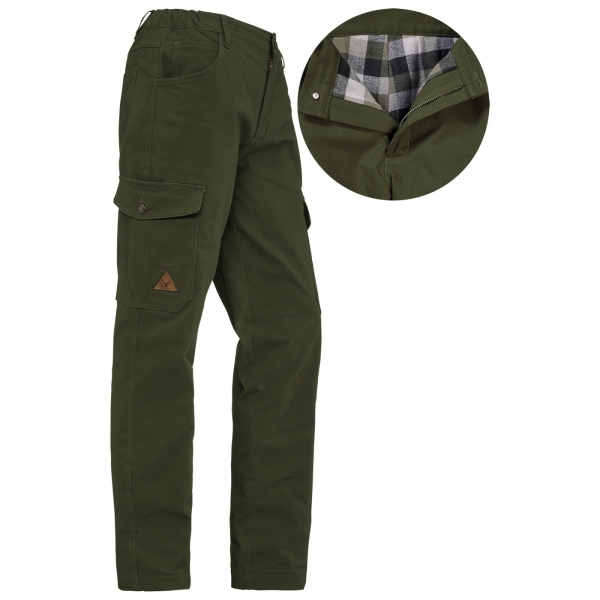 Thermo Comfortjeans mit Flanell Innenfutter oliv