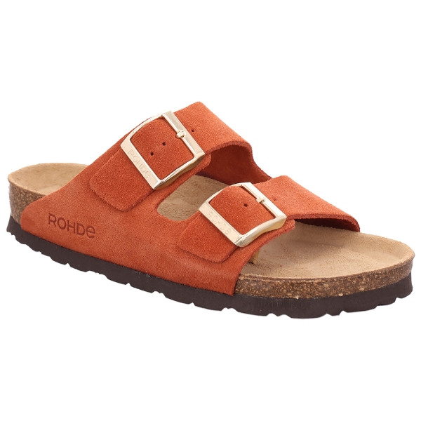 Damen Veloursleder-Pantolette Alba rostrot