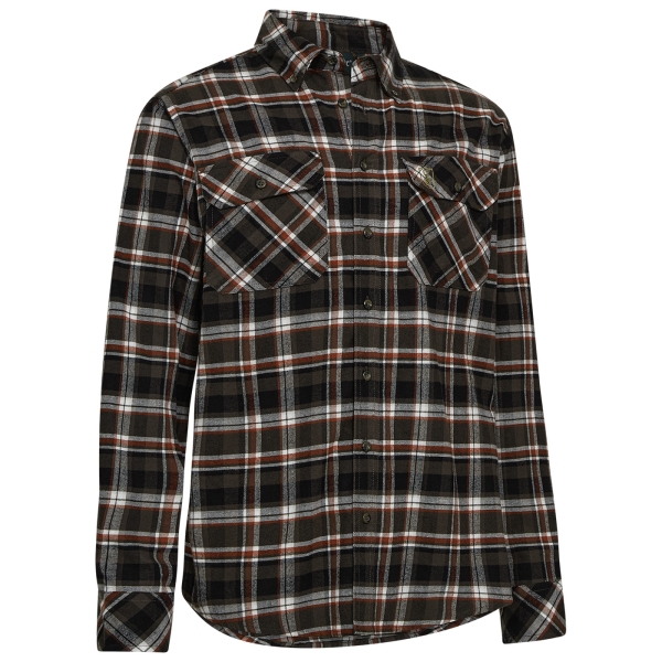 Leichtflanell Hemd Nathan braun/schwarz/rot