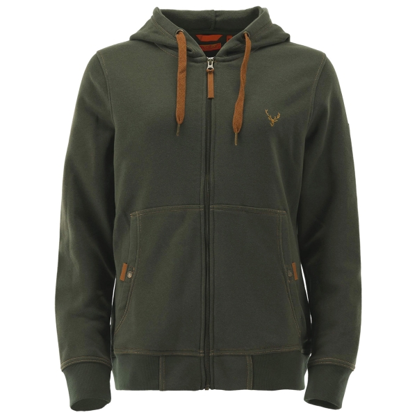 Damen Sweatshirt-Jacke mit Kapuze oliv