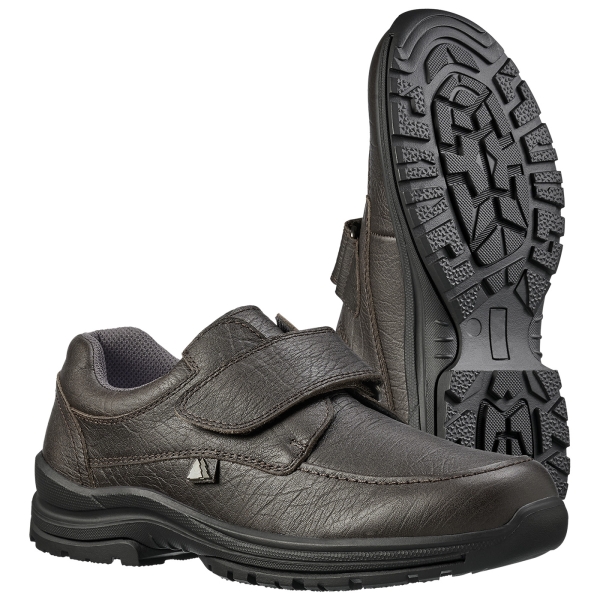 Jagdschuh Rindleder mit Klett braun