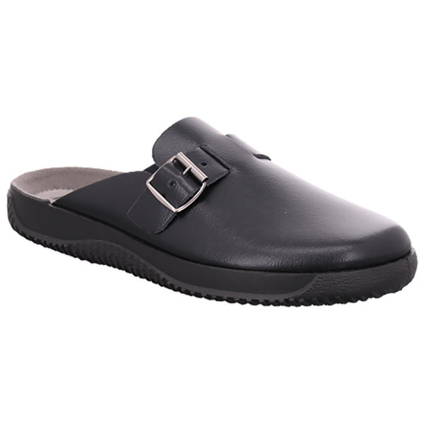 Leder Comfort Pantolette Soltau-H schwarz