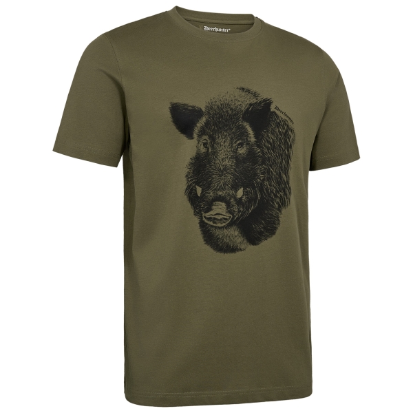 T-Shirt Jaxon mit Druck oliv/schwarz