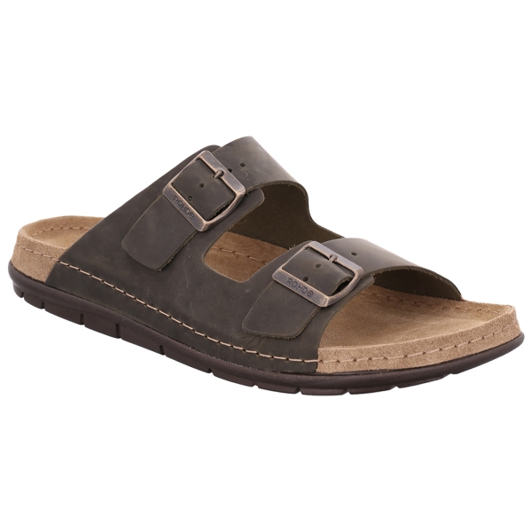Brushleder Pantolette Rodigo-H oliv/khaki