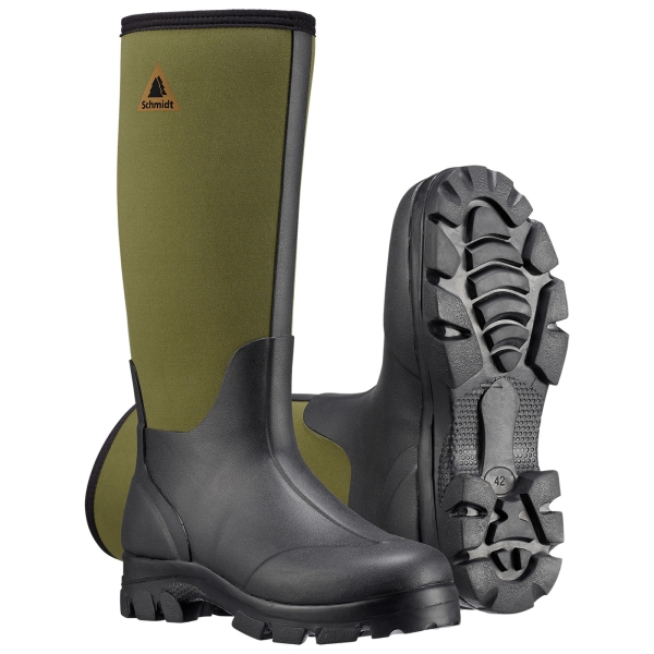 Gummistiefel mit Neopren oliv/schwarz