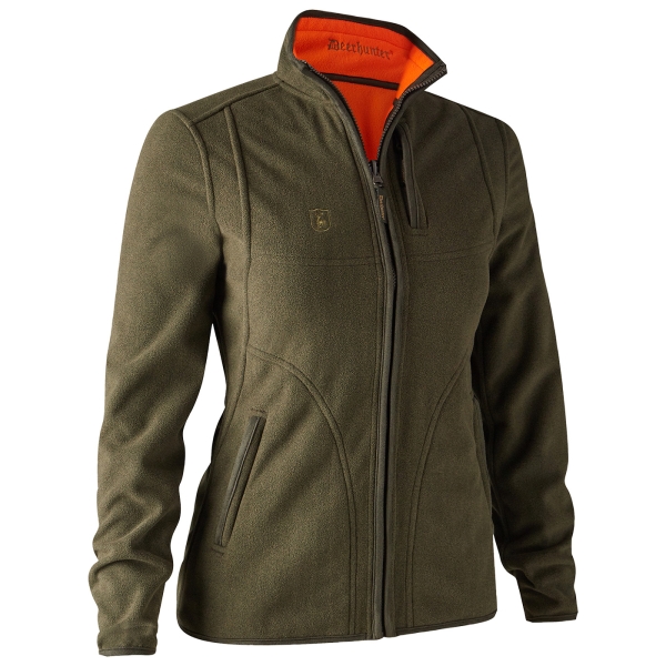 Damen Wende-Fleecejacke Lady Pam Bonded oliv/orange